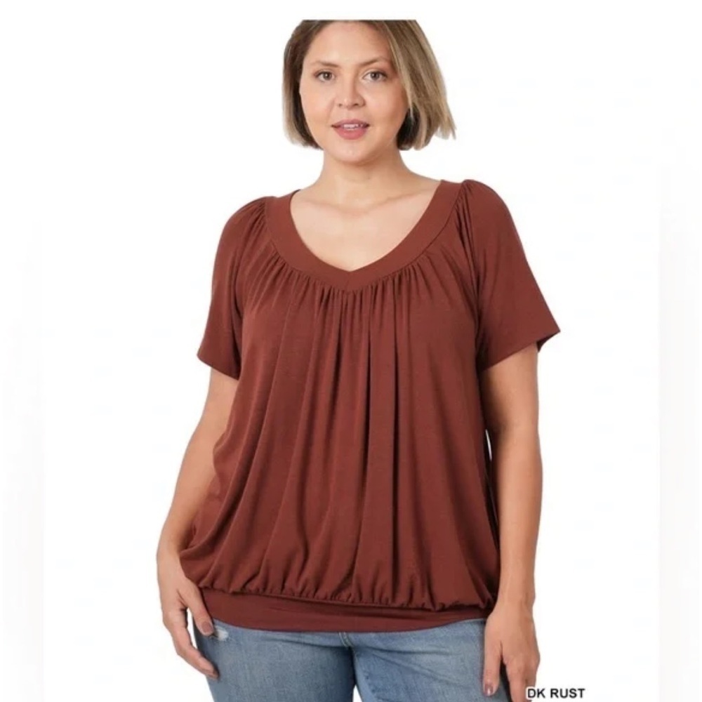 Zenana PLUS Size Pleated Blouse